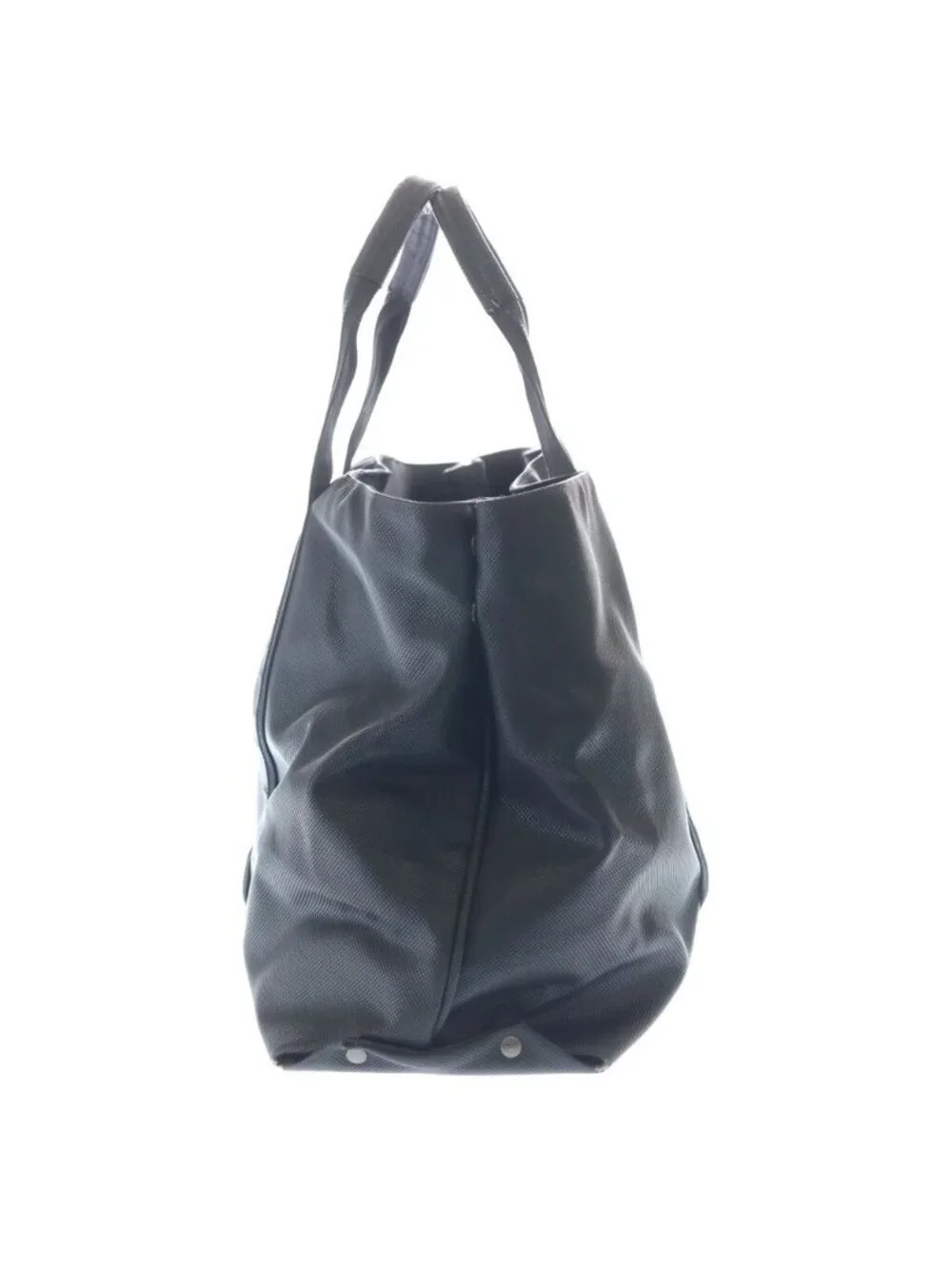 Bottega Veneta Marco Polo Leather Canvas Handle Hand Tote Black